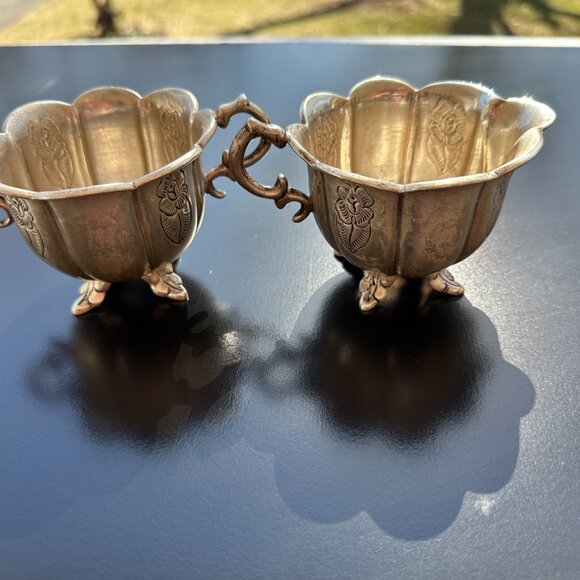#7766 VINTAGE SILVER CREAM & SUGAR - Picture 5 of 7